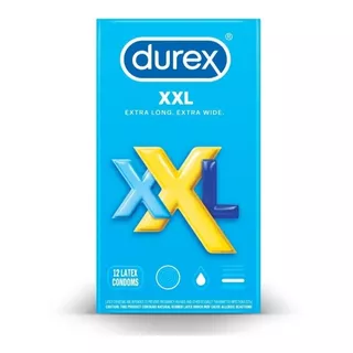 Durex Xxl Condones Extragrandes Mayor Diametro Longitud 12pz