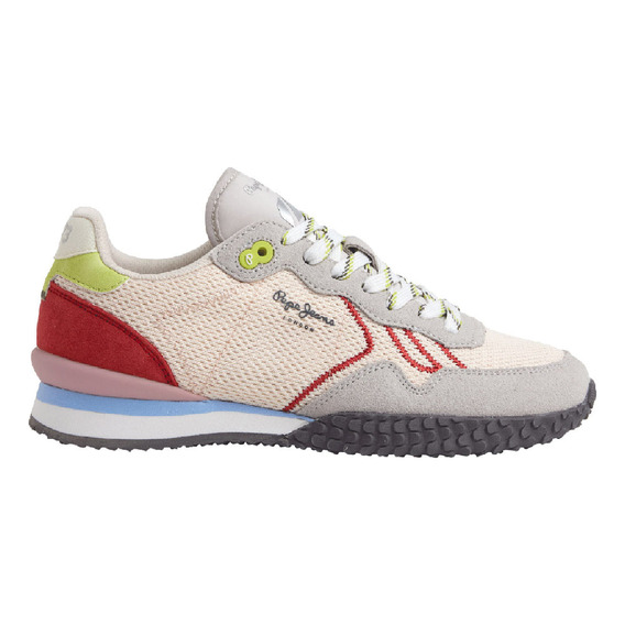 Tenis Pepe Jeans Mujer Holland Mesh W Rosa - Gris