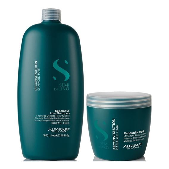 Shampoo Reparador 1000ml+ Mascarilla Alfaparf Reconstruction