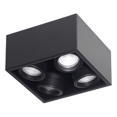 Plafon Anton 4 Luces Gu10 Techo Cardanico Aluminio Negro
