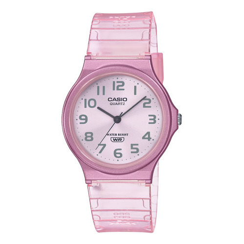 Reloj Casio Mq-24s-4b - Transparente - Wr Casio Centro Color de la malla Rosa Color del bisel Rosa Color del fondo Rosa pálido