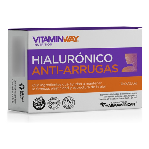 Suplemento Dietario Vitamin Way Hialuronico Antiarruga 30cáp