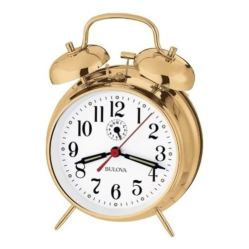 Reloj Bulova Clocks B8124 Despertador Campana Vintage Dorado