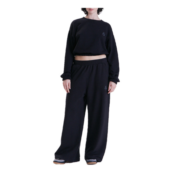 Buzo Topper Cropped Cher Mix Mujer Negro In Store