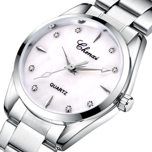 Relojes De Cuarzo Inoxidable Chenxi Fashion Diamond Color Del Fondo Blanco