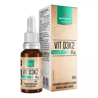 Vitamina D3+k2 Líquido Limão E Menta 20ml - Nutrify