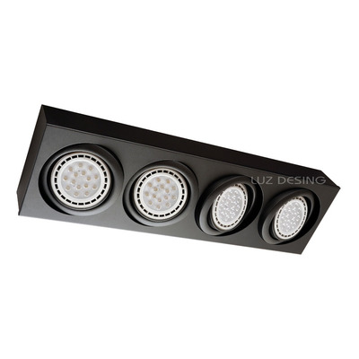 Plafon Cardanico 4 Luces Negro Apto Led Ar111 Gam 7020