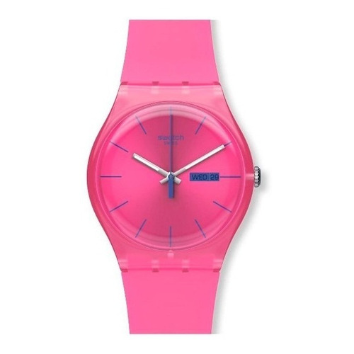 Swatch Reloj Pink Rebel Rosa Pulsera Movimiento Cuarzo Suizo Color de la malla Rosa chicle Color del bisel Rosa chicle Color del fondo Rosa chicle