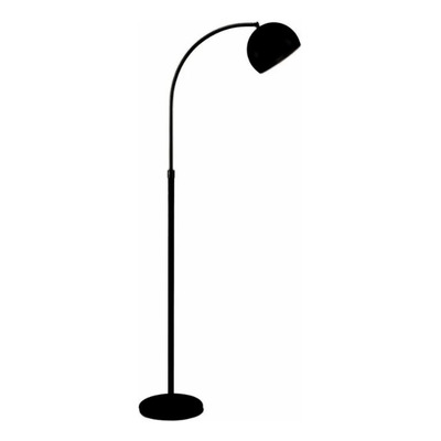 Lampara De Pie Arco Metalica Negro Mate Total 1xe27 Negro Negro
