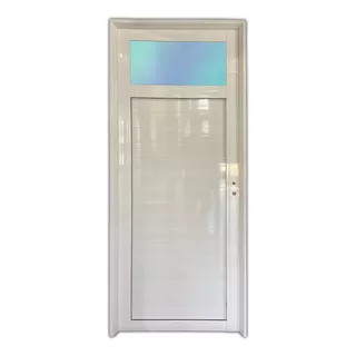 Puerta Aluminio Blanco Reforzada Cuarto Vidrio 80 X 200 Cm