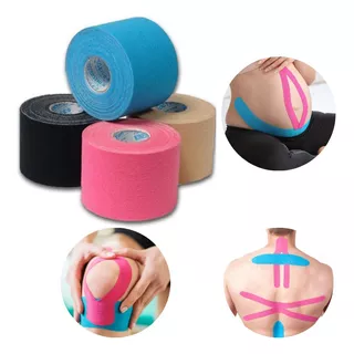 Kit 3 Fita Kinesio Bandagem Muscular Elástica Adesiva Dor   