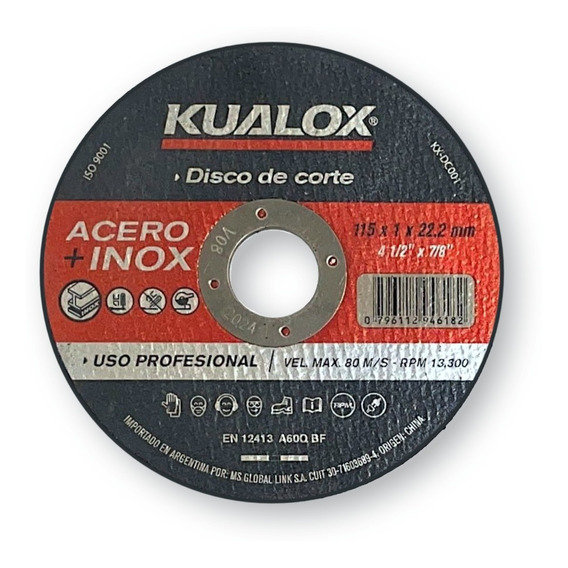 Disco De Corte 115 X 1 Mm X Unidad Amoladora Metal E Inox