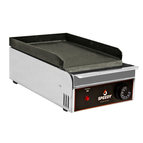 Plancha Electrica Lisa 1,2 Kw 23x42cm Speedy Color Plateado