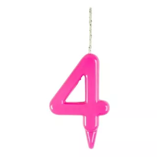 Vela Para Bolo Aniversário Número Pink Plástico Antichama