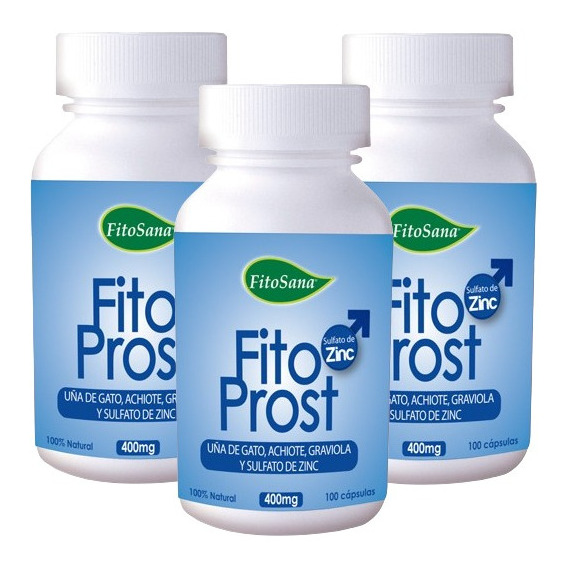 Fitoprost + Zinc Reduce Inflamanción De Prostata 03 Frascos
