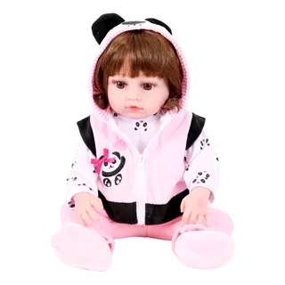Bebe Sweetie Reborn(r) Panda Silicone Doll- Pode Dar Banho