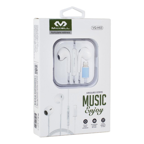 Auriculares Miccell Manos Libres C/cable Para iPhone Vq-h53