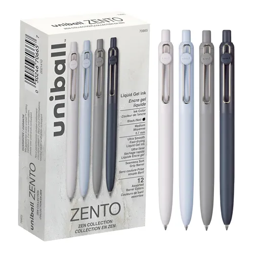 Bolígrafo Uni-ball Zento Gel Ink Rollerball De 0,7 Mm 12, Co