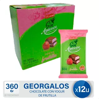 Chocolate Georgalos Sin Azúcar 30gr Pack X 12un - Cioccolato