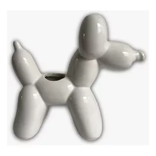 Maceta De Ceramica Base Figura Decorativa Perro Globo Esmalt