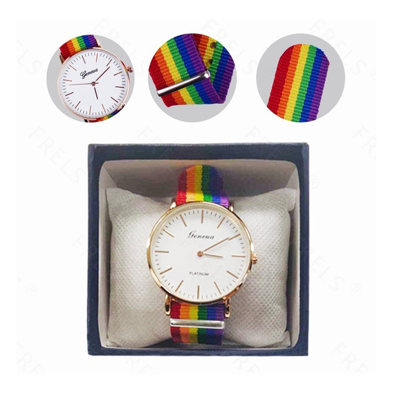 Reloj Pulsera Lgbt Orgullo Gay Extensible Arcoíris Colores