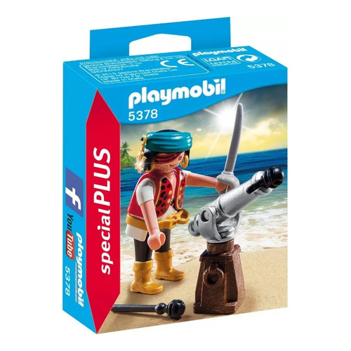Figura Armable Playmobil Special Plus Pirata Con Cañón 10 Pc