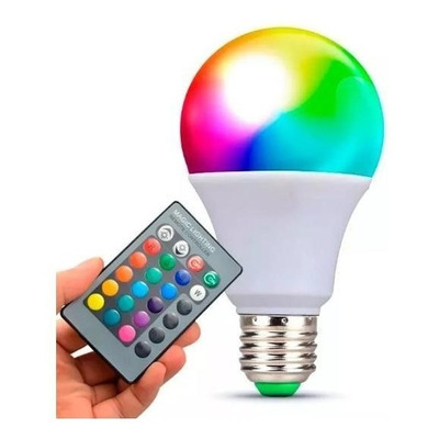 Lámpara Led E27 10w Rgb Color Control Remoto Luz Desing