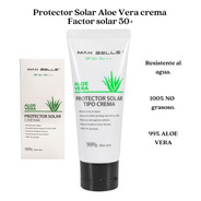 Protector Solar Crema Factor 50 Aloe Vera Resistente Agua 