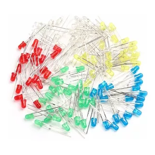 Pack 50 Leds 3mm Rojos Amarillos Verdes Azul Blanco Nubbeo