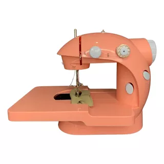 Mini Máquina De Costura Portátil Com Mesa Extensora Cor Rosa