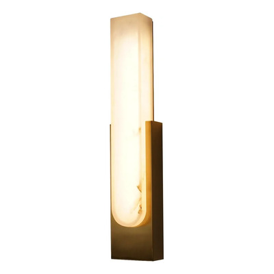 Aplique Pared Cala 50cm Alabastro Bronce Led 12w Luz Desing Cálido