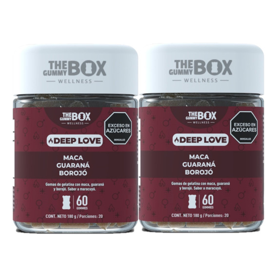 The Gummy Box Deep Love Libido Sexual Maca + Guaraná + Borojo X 2 Uds