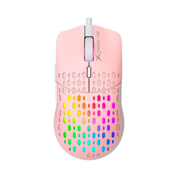 Mouse Gamer Rgb Pc Usb 6 Botones 8000 Dpi Xtrike Me Gaming Color Rosa