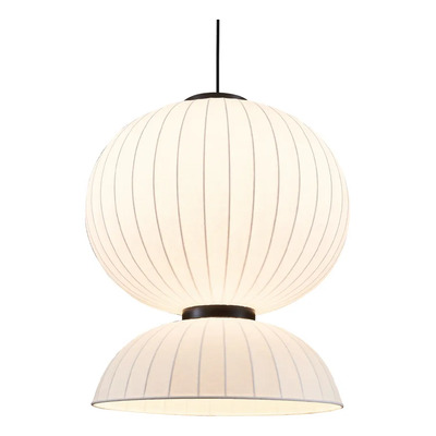 Colgante Olimpo 4 Diseño Moderno Tela Deco 60cm Apto Led E27 Blanco