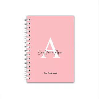 Caderno Moderno Feminino Rosa Claro Pautado 21x15 90 Folhas