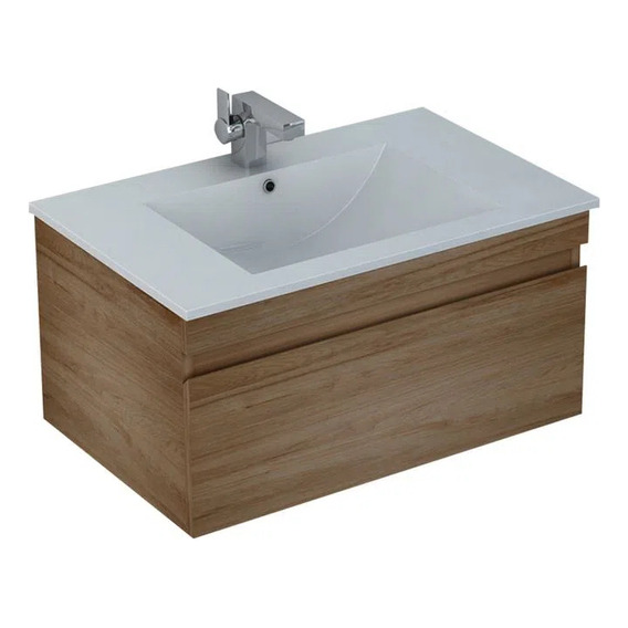 Mueble De Baño Delfos 1 Cajón Lavamanos Base Light Oak 700mm