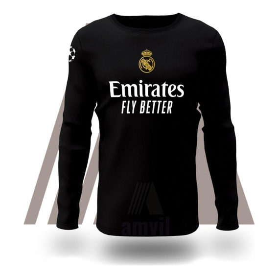 Polera Manga Larga Real Madrid Dis 1 Algodón