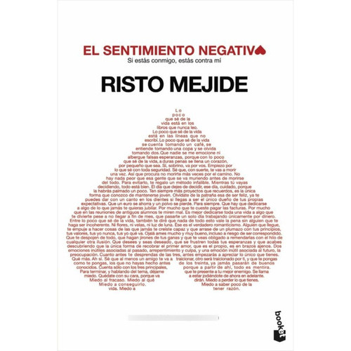 El Sentimiento Negativo, De Risto Mejide. Editorial Espasa, Tapa Blanda En Español