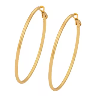 Arracada Grande Mujer Oro Laminado 18k Lisa