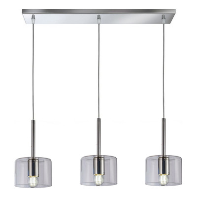 Colgante 3 Luces Bios Fat Transparente Apto Led Vidrio Lk