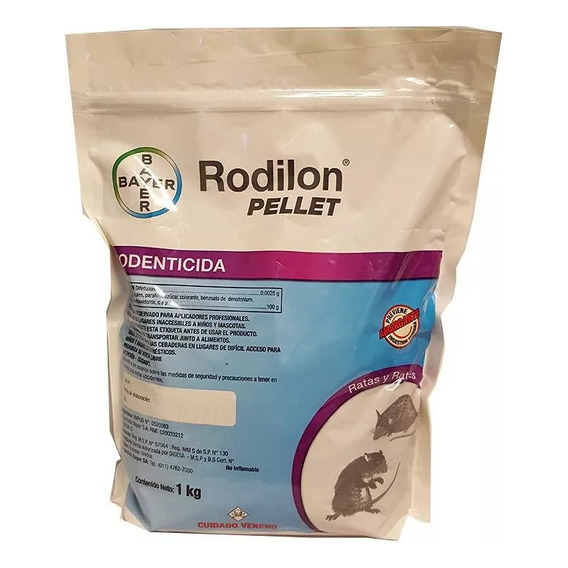 Veneno Para Ratas Rodilon Pellets X1kg Bayer Rodenticida 