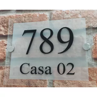 Número De Casa  Residencial Placa De Vidro Top Personalizado