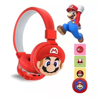 C Audífonos Diadema Bluetooth Super Mario Bross Inalámbrico