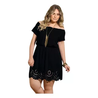 Vestido  Roupas Femininas Ombro A Ombro Ciganinha Plus Size