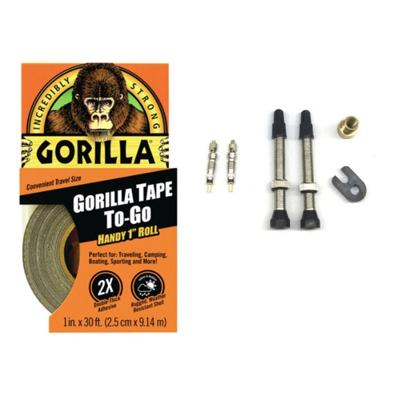 Kit Tubeless Gorilla Cinta + Valvulas + Obus+ Adaptador Auto