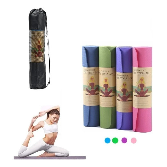 Yoga Mat Eco Friendly 6mm Reales + Bolso De Transporte