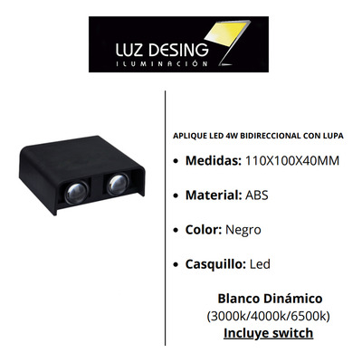 Bidireccional Sigma Con Lupa Optica Abs 4w Exterior Cie