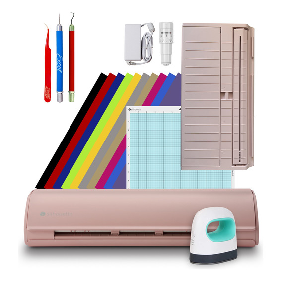 Kit Silhouette Cameo 5, Plancha Mini Easy Vinil Textil, Pink