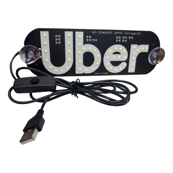 Cartel Led Uber Usb Universal Parabrisas 5v 12v Accesorio