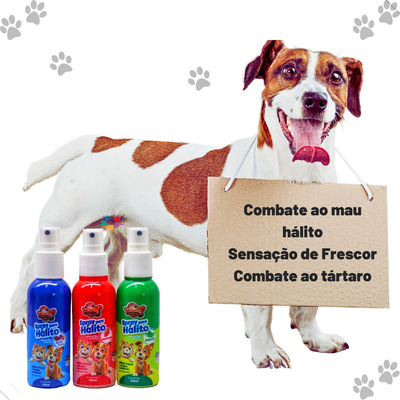 Kit 3 Sprays Mau Hálito Anti Tártaro Caes E Gatos Oral Pet